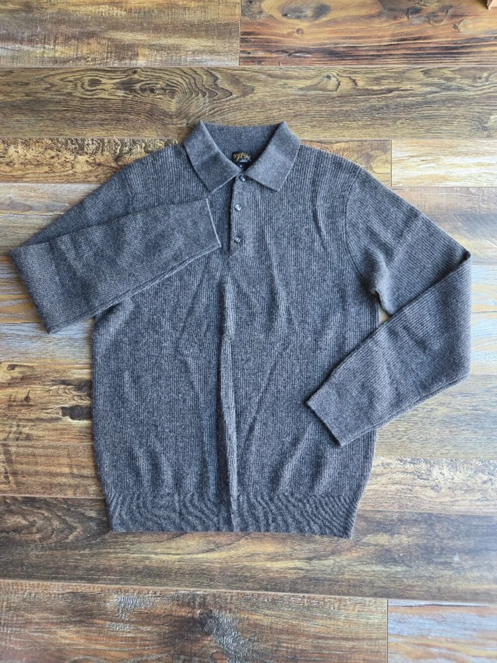 NWoT J.Crew 100% Goats Cashmere Cozy Soft Ribbed Sweater-Polo Grey #CM304